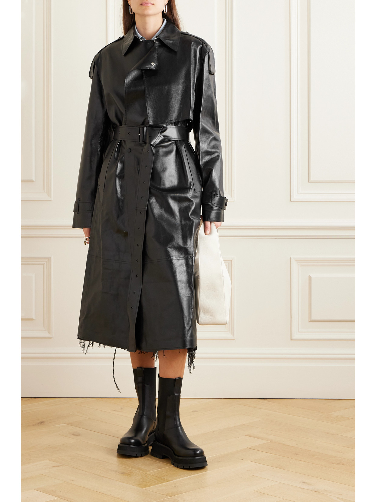 Adriana Double-Breasted Belted Trench Coat
