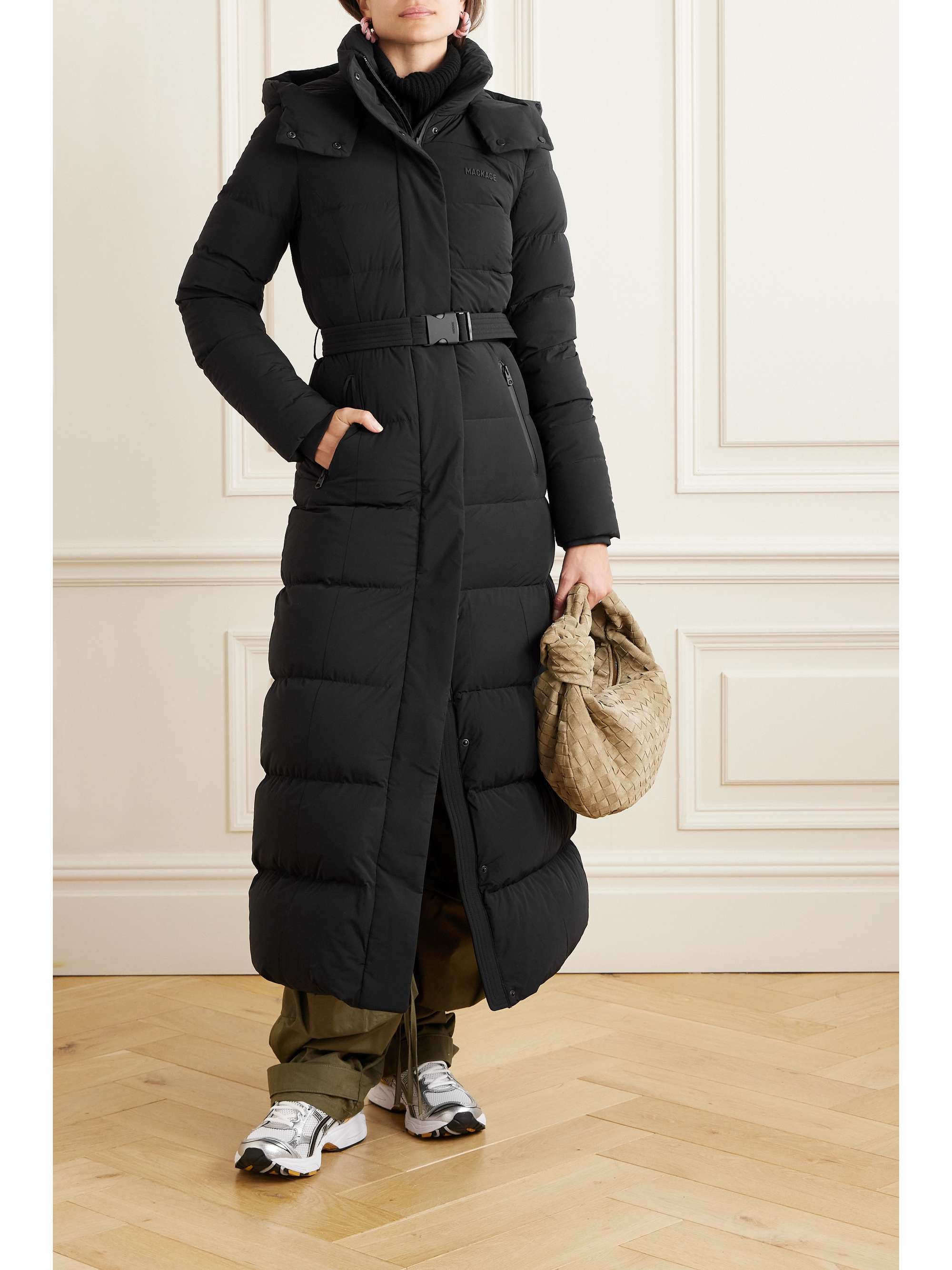 MACKAGE Calina-City belted hooded quilted shell down coat | NET-A-PORTER