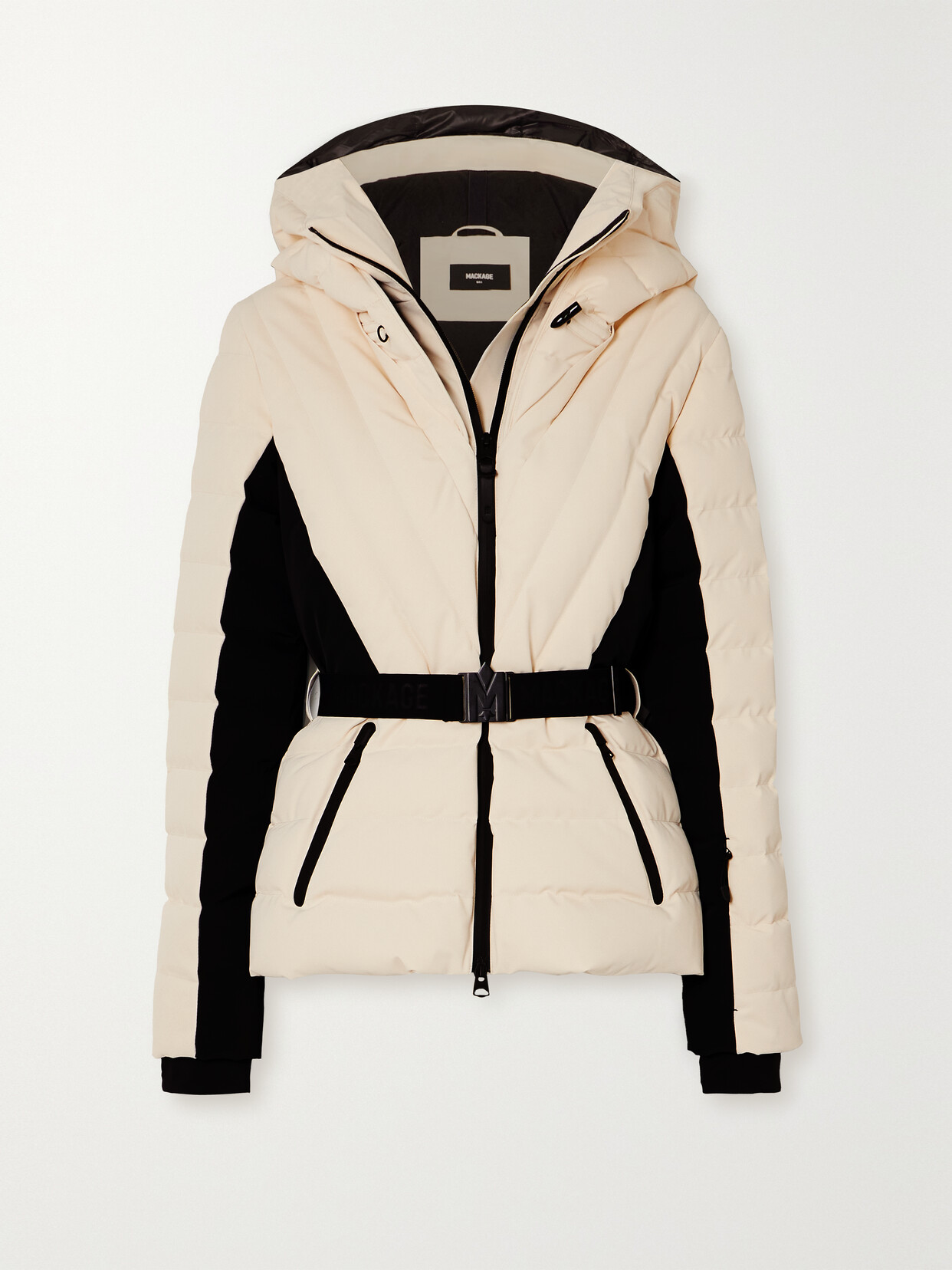 Mackage - Elita Hooded Belted Quilted Ski Jacket - Cream