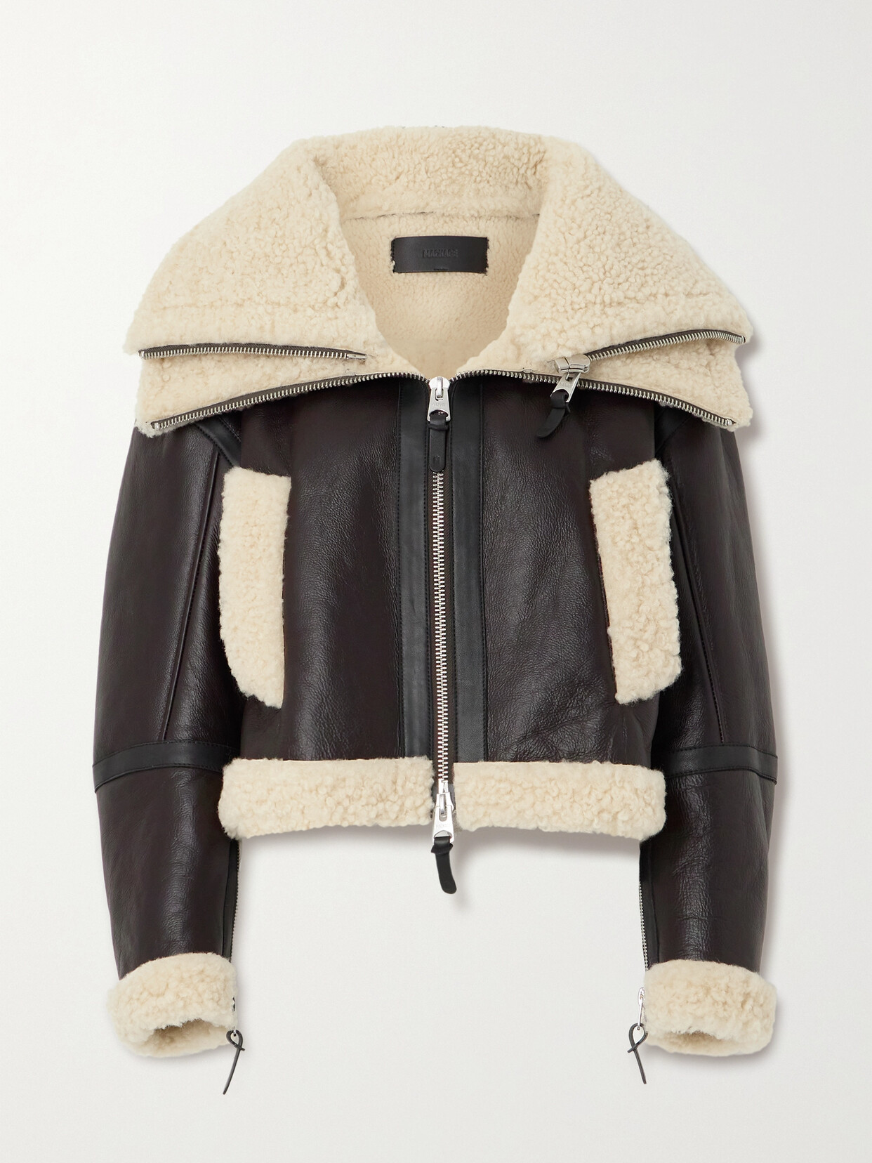 Mackage - Penelopa Cropped Shearling Jacket - Brown