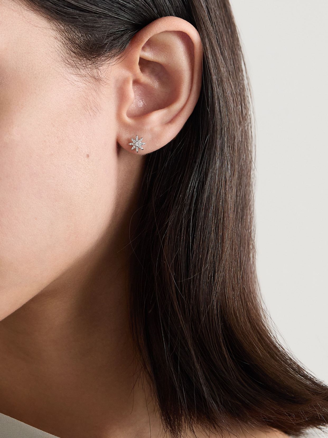 David Yurman Starburst 18-karat White Gold Diamond Earrings In Gold