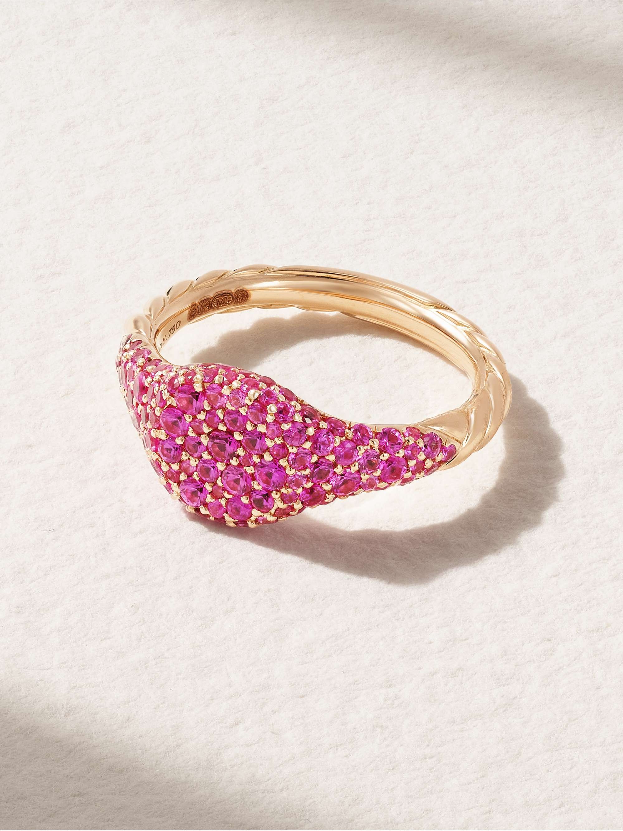 DAVID YURMAN 18 karat rose gold sapphire pinky ring NET A PORTER