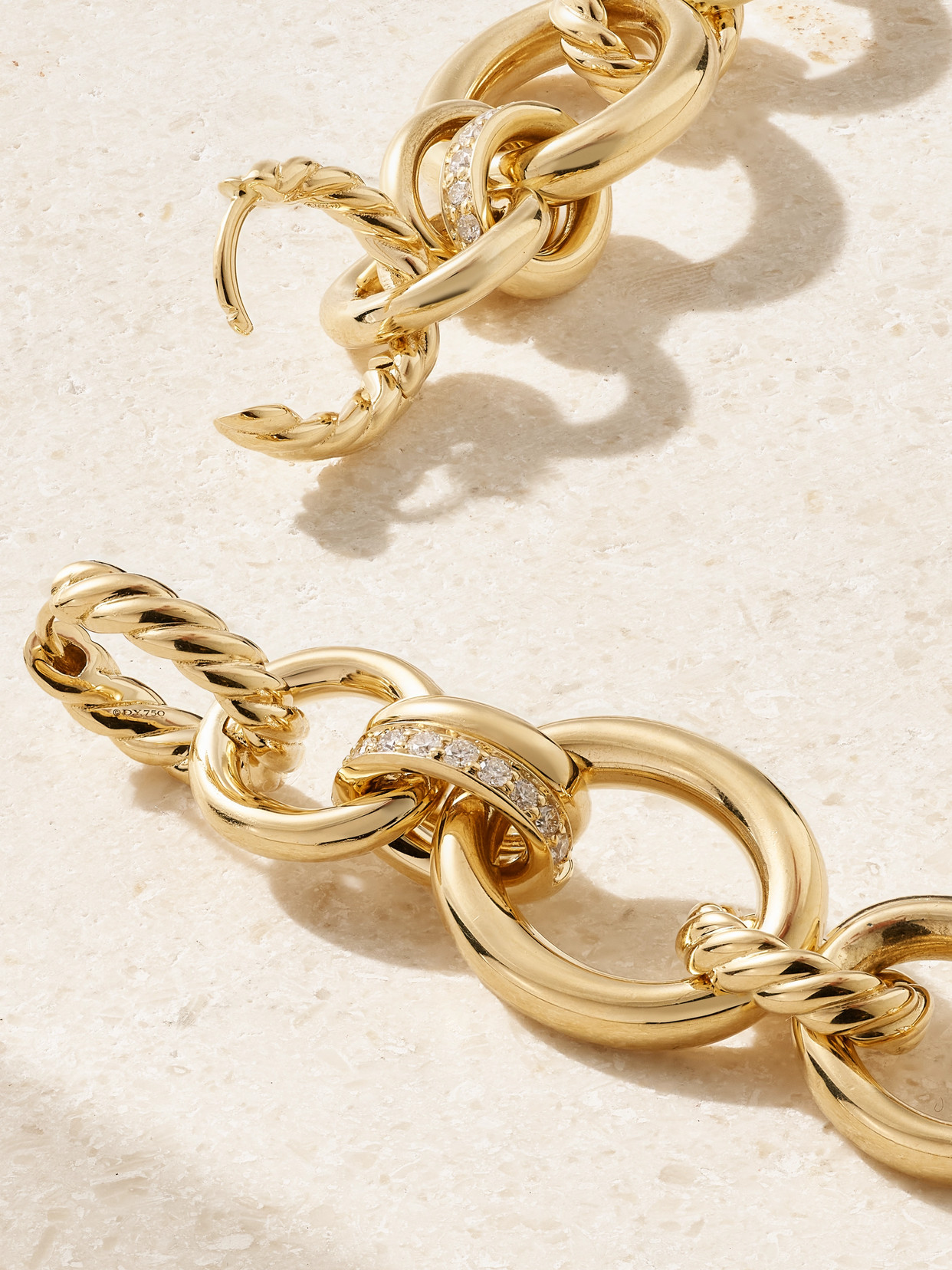 Shop David Yurman Dy Mercer™ 18-karat Gold Diamond Earrings