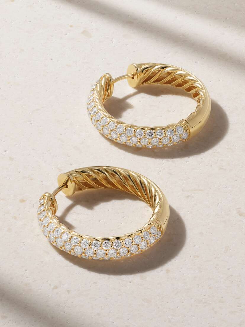 David Yurman Dy Mercer™ 18-karat Gold Diamond Hoop Earrings