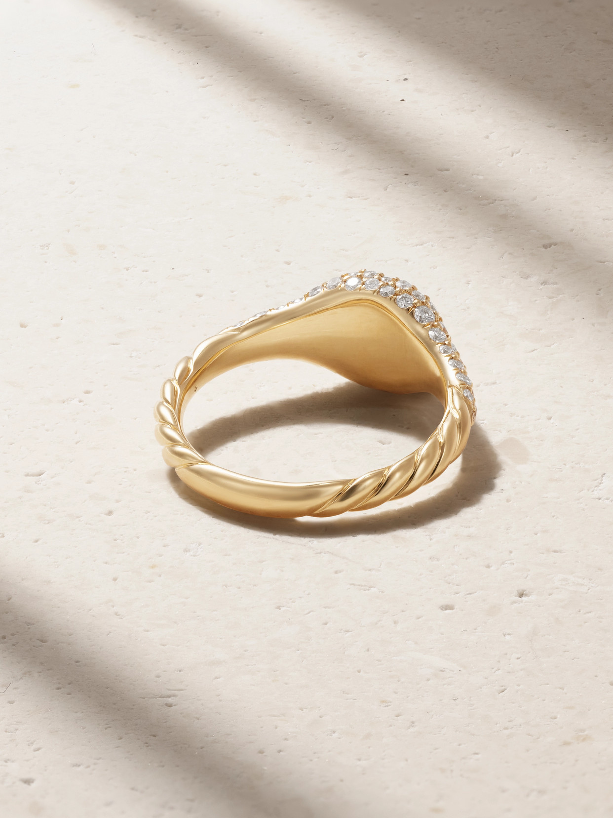 David Yurman Petite Pavé 18-karat Gold Diamond Pinky Ring In Gold