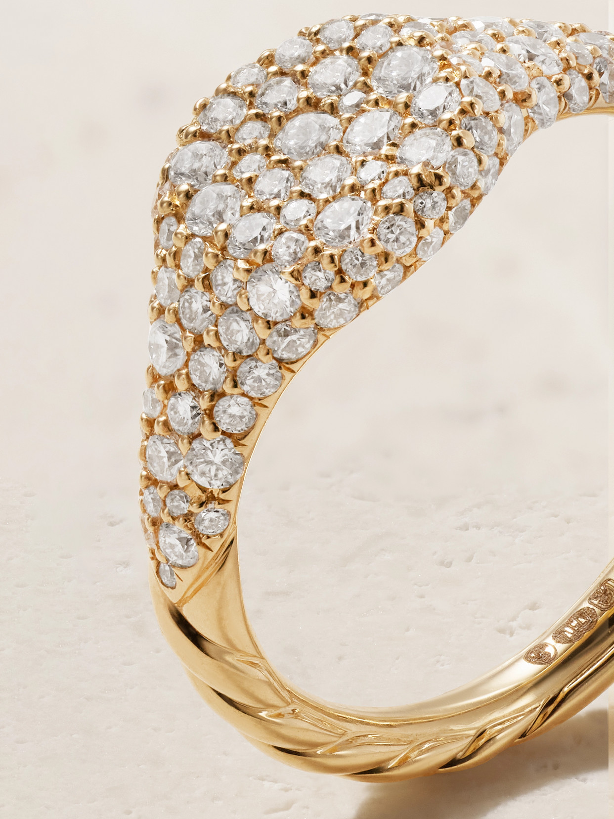 David Yurman Petite Pavé 18-karat Gold Diamond Pinky Ring In Gold