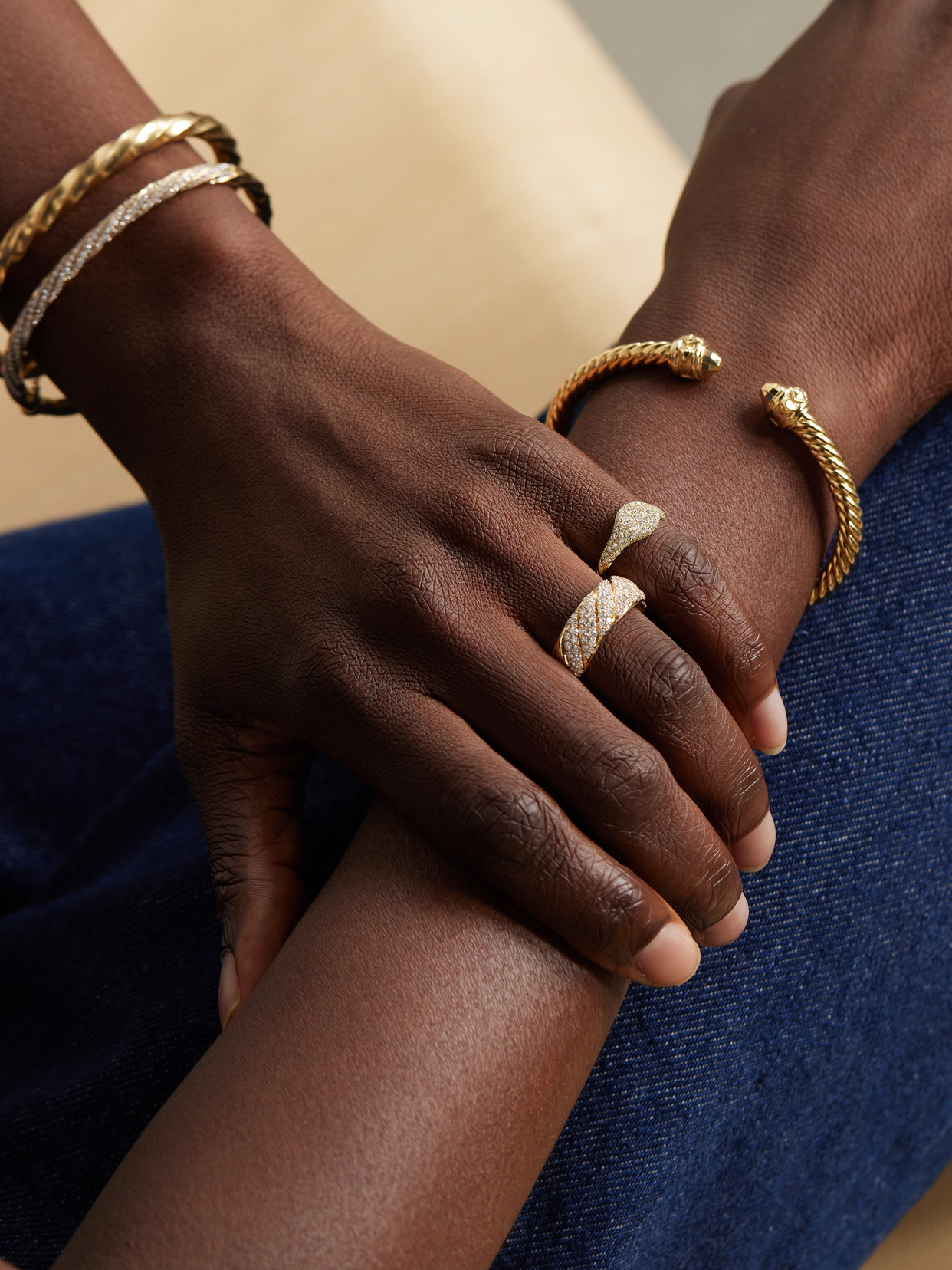 David Yurman Petite Pavé 18-karat Gold Diamond Pinky Ring In Gold