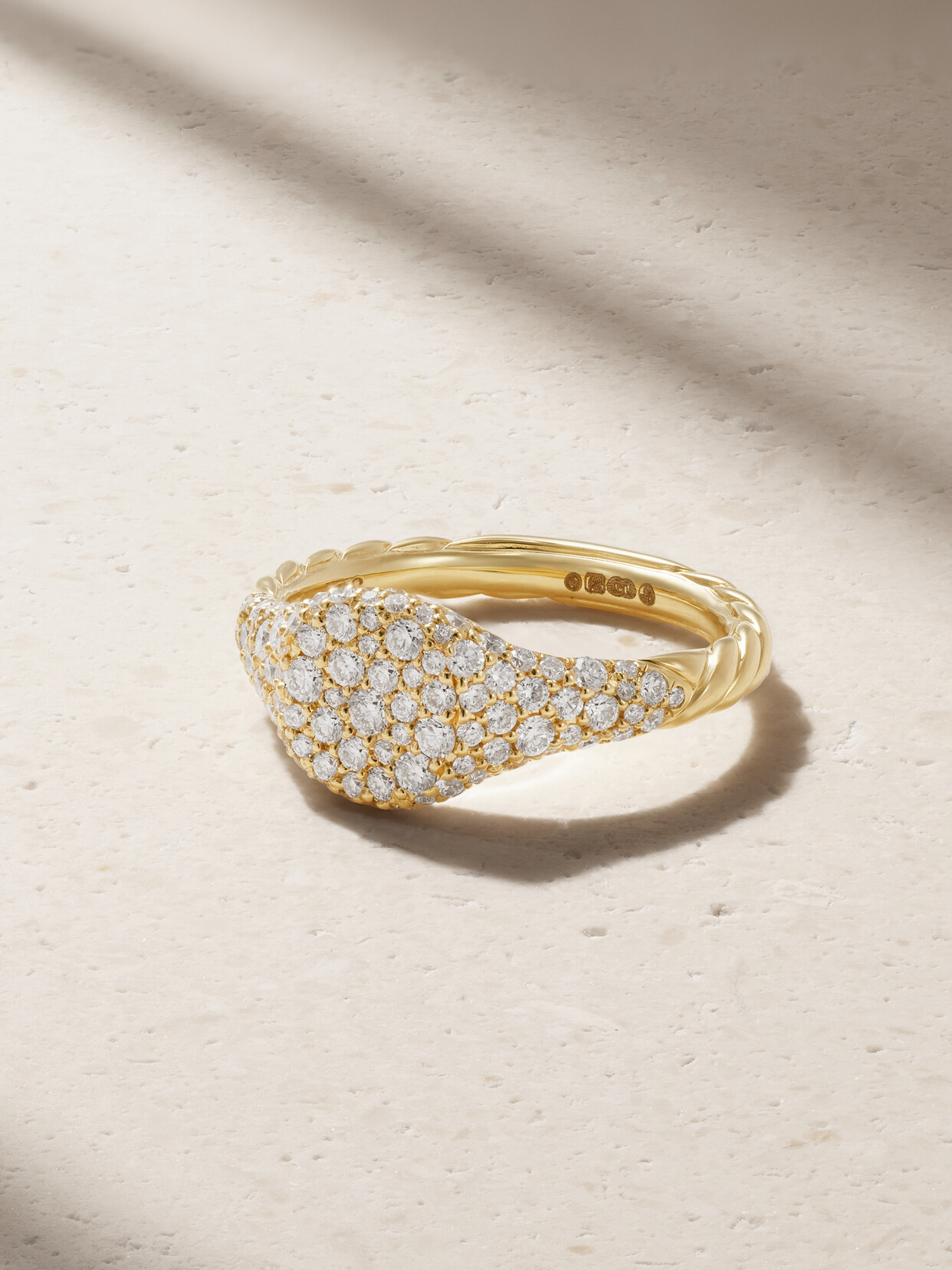 David Yurman Petite Pavé 18-karat Gold Diamond Pinky Ring