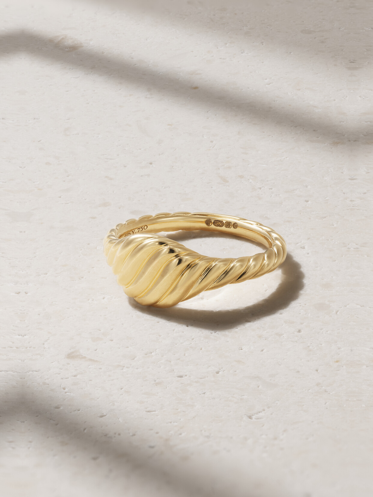 David Yurman 18k Yellow Gold Mini Cable Ring In Gold