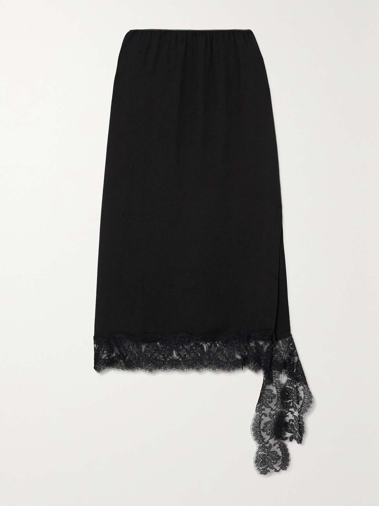 Tibi Chantilly Lace-trimmed Twill Midi Skirt - Black