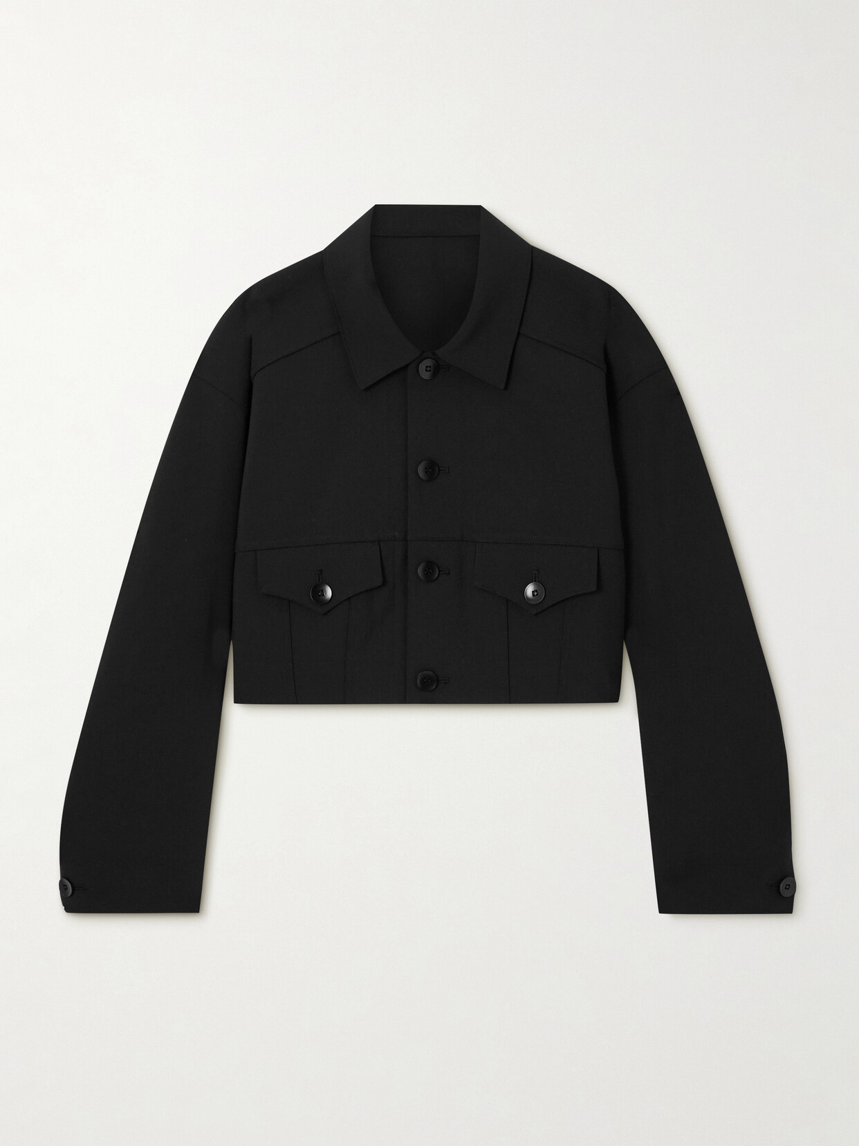 Tibi - Cropped Woven Jacket - Black