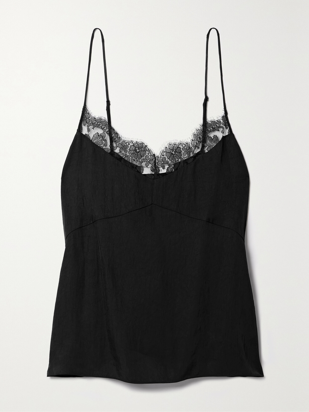 Tibi - Lace-trimmed Twill Camisole - Black