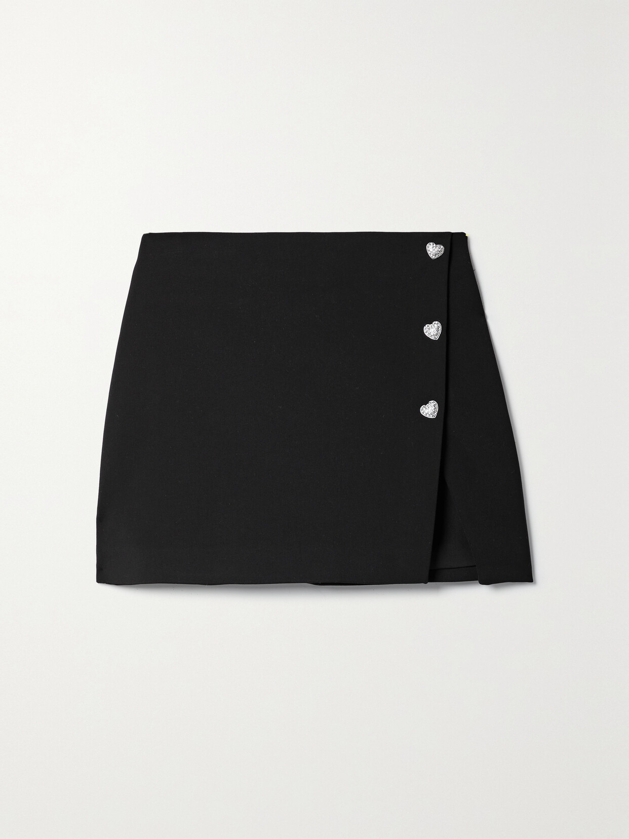 Self-Portrait Embellished Crepe Mini Wrap Skirt