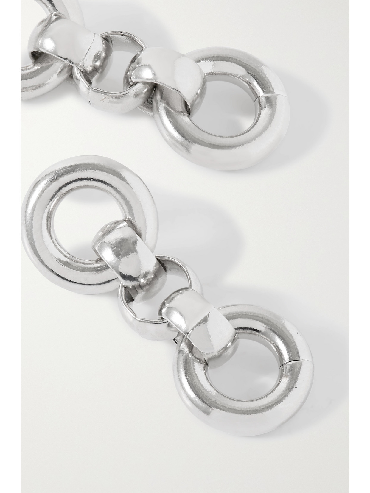 Shop Laura Lombardi + Net Sustain Cinzia Recycled Platinum-plated Earrings In Silver