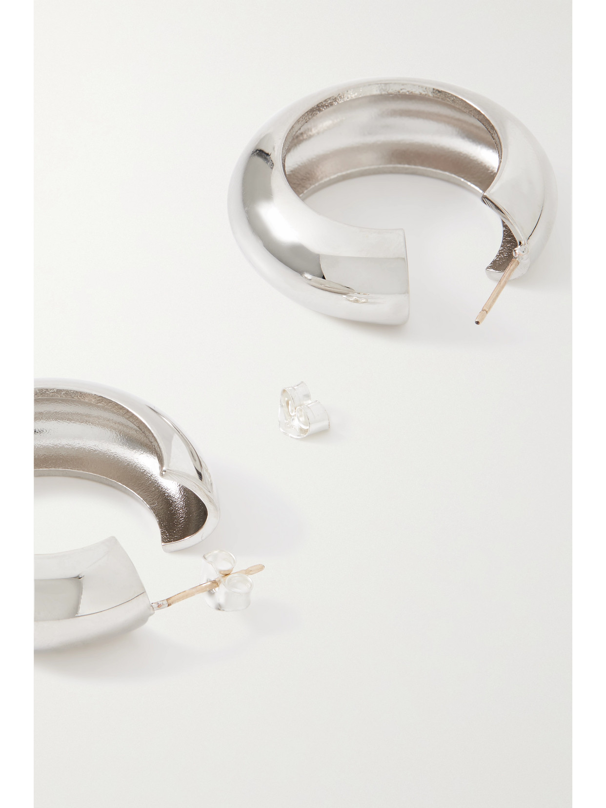LAURA LOMBARDI + NET SUSTAIN CUSP PLATINUM-PLATED RECYCLED HOOP EARRINGS