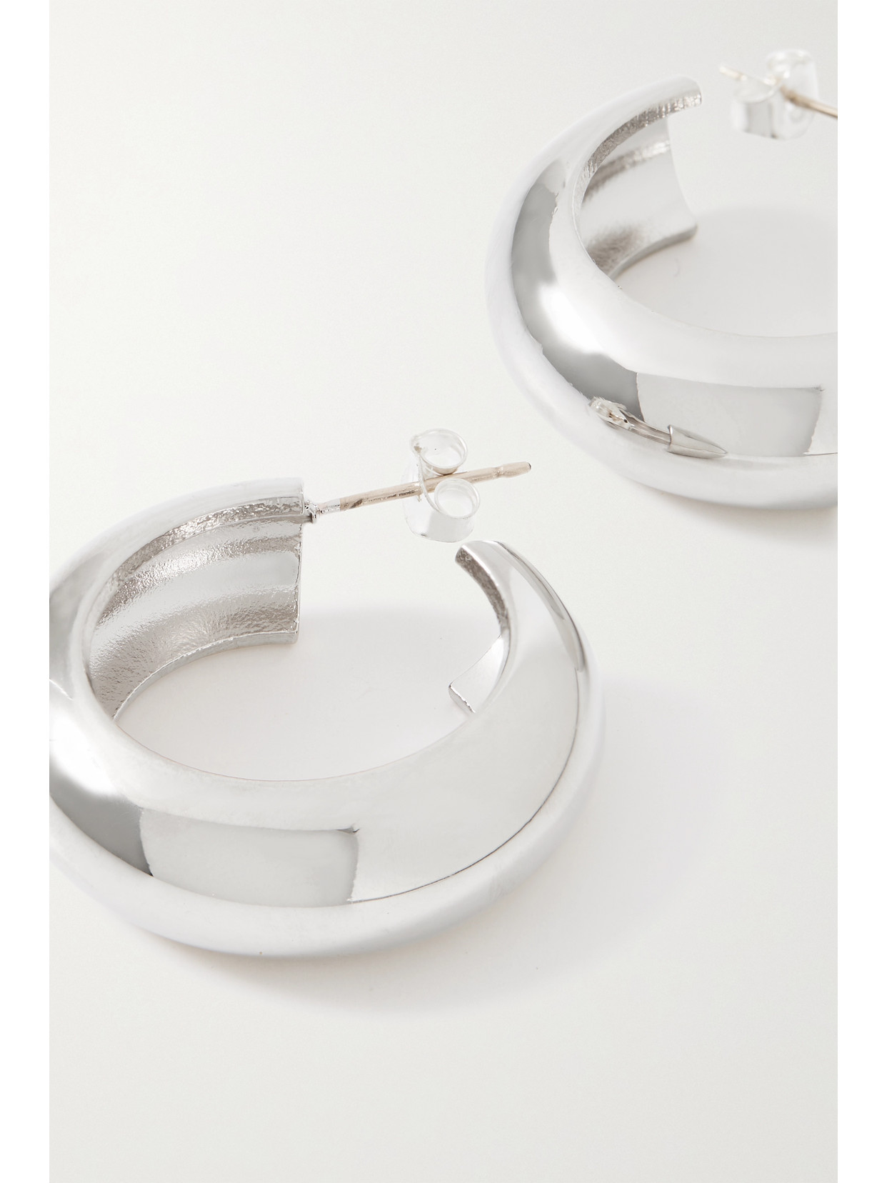 LAURA LOMBARDI + NET SUSTAIN CUSP PLATINUM-PLATED RECYCLED HOOP EARRINGS
