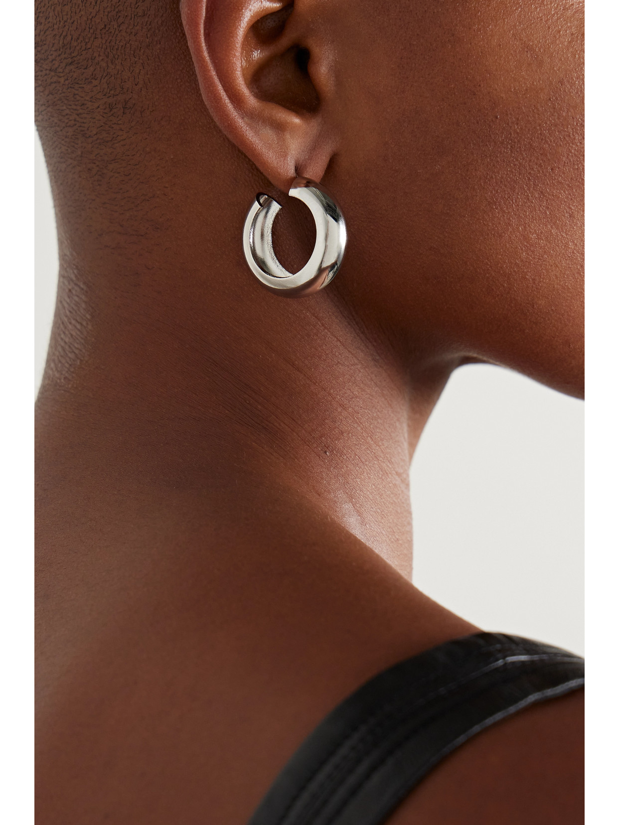 LAURA LOMBARDI + NET SUSTAIN CUSP PLATINUM-PLATED RECYCLED HOOP EARRINGS