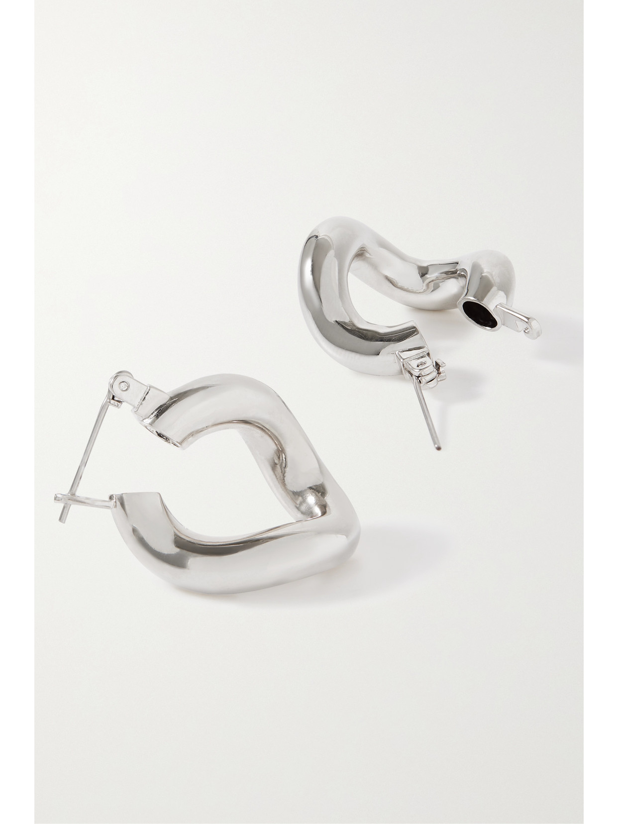 Laura Lombardi Mini Anima Platinum-plated Hoop Earrings In Silver