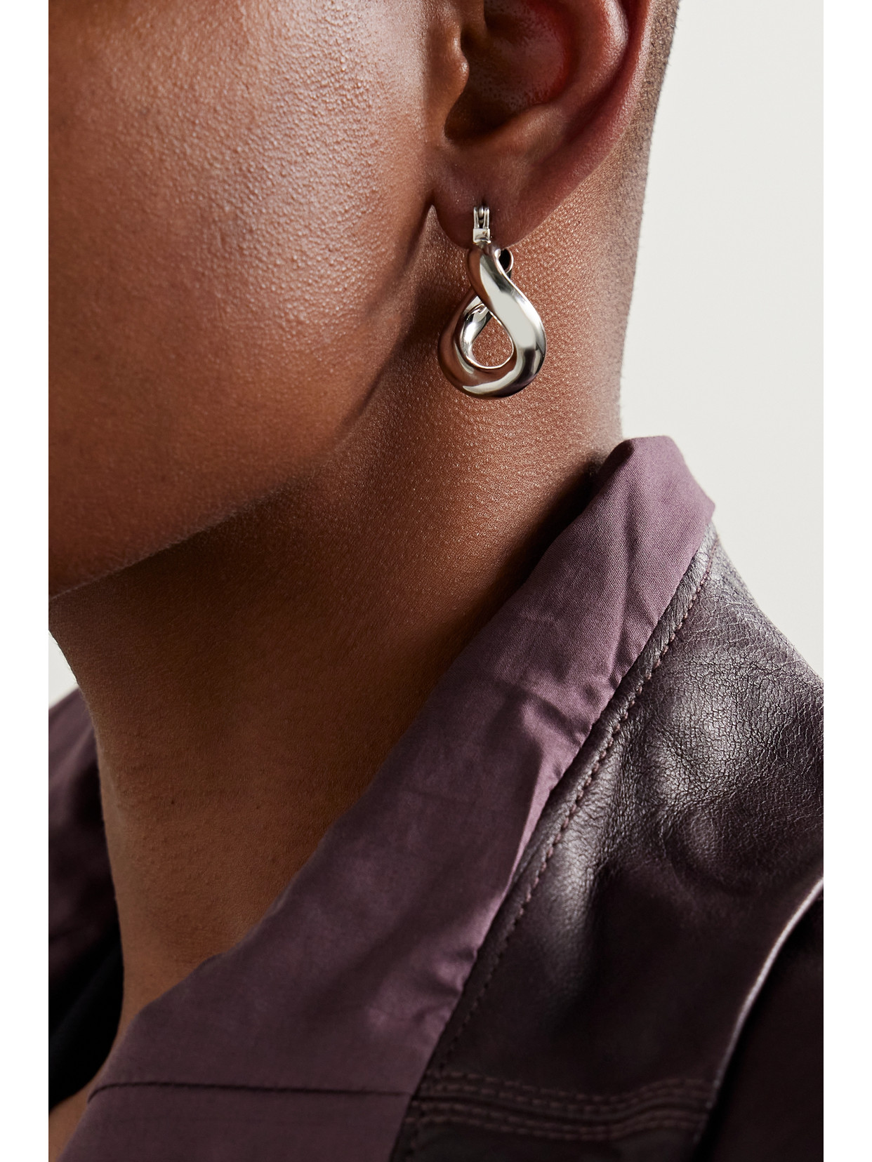 Laura Lombardi Mini Anima Platinum-plated Hoop Earrings In Silver
