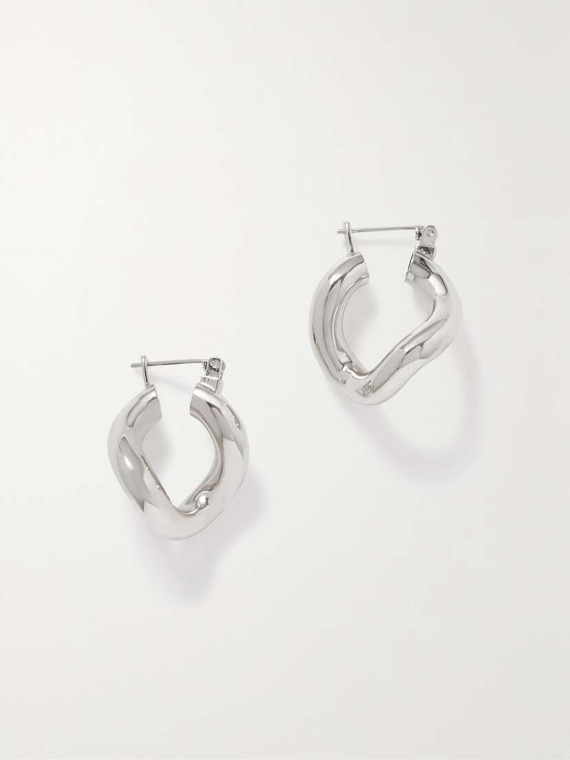 Laura Lombardi Mini Anima Platinum-plated Recycled Hoop Earrings