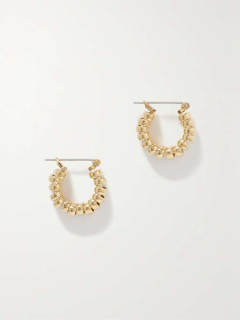 Laura Lombardi + Net Sustain Mini Camilla Gold-plated Recycled Hoop Earrings