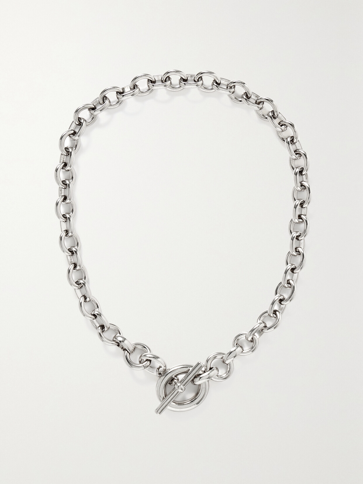 Laura Lombardi + Net Sustain Portrait Recycled Platinum-plated Necklace In Silver