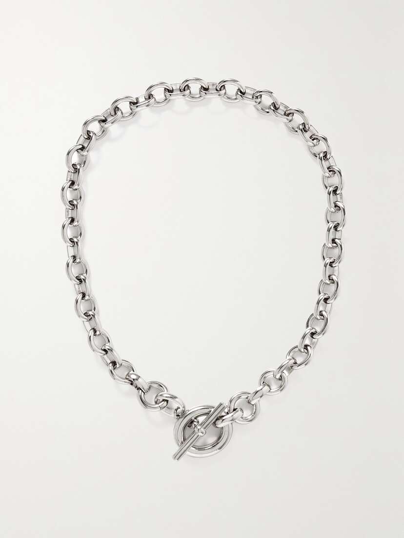 Laura Lombardi + Net Sustain Portrait Recycled Platinum-plated Necklace