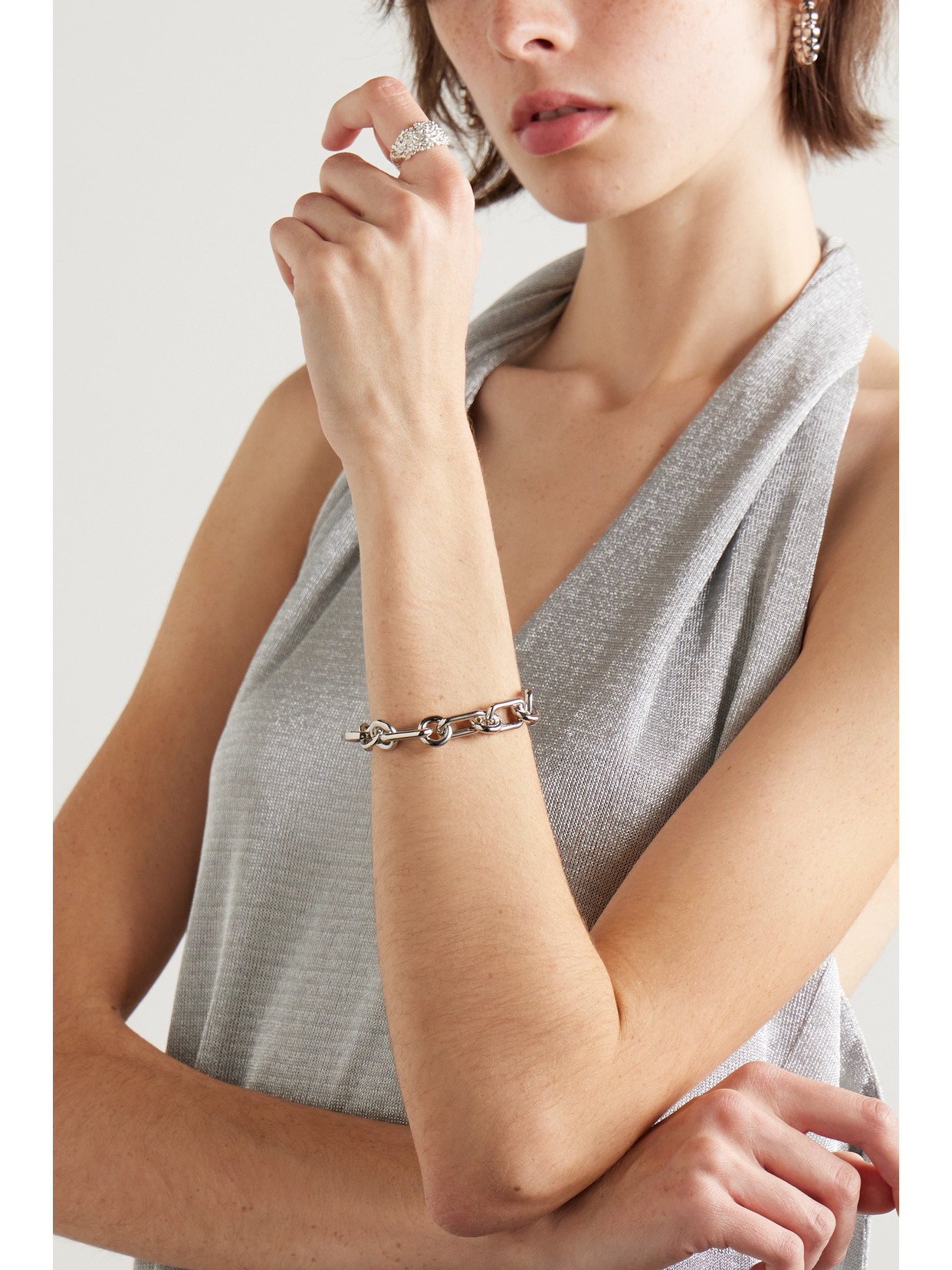 Laura Lombardi + Net Sustain Cresca Recycled Platinum-plated Bracelet In Silver