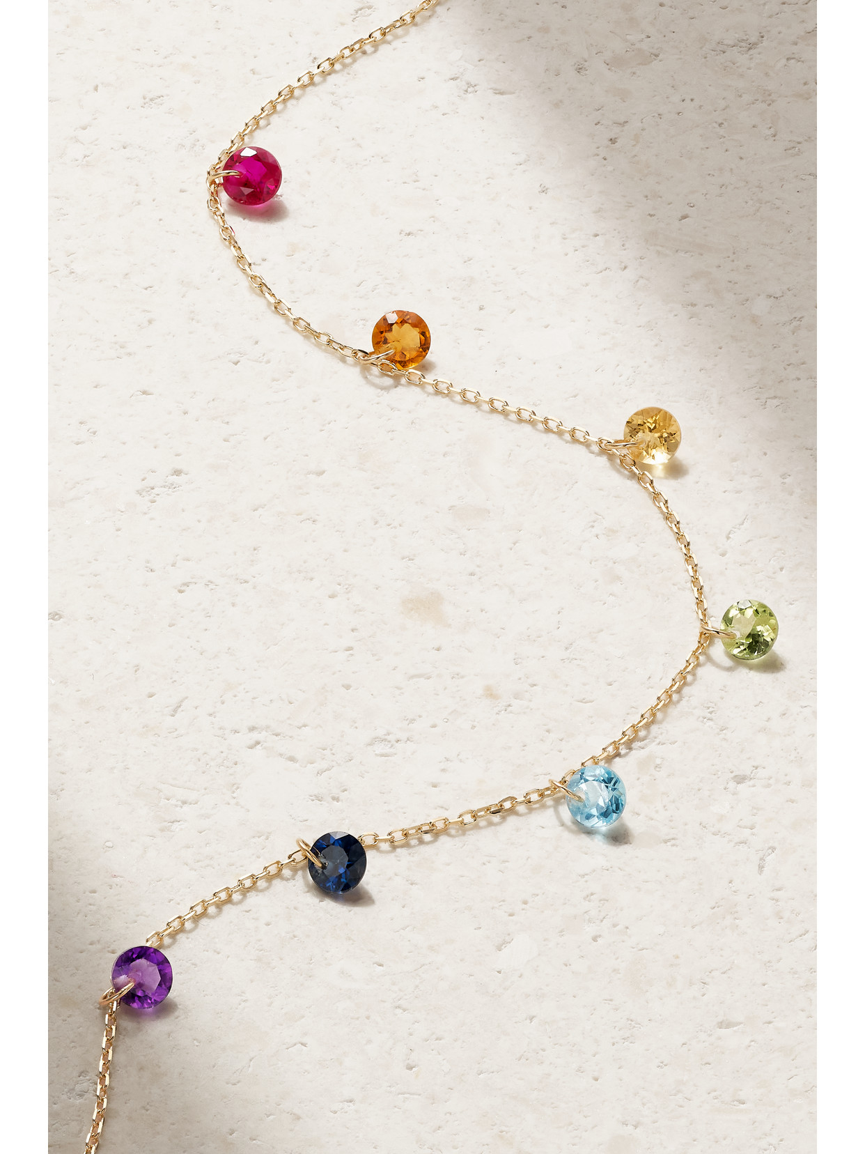 Persée Seven Chakras 18-karat Gold Multi-stone Necklace In Gold