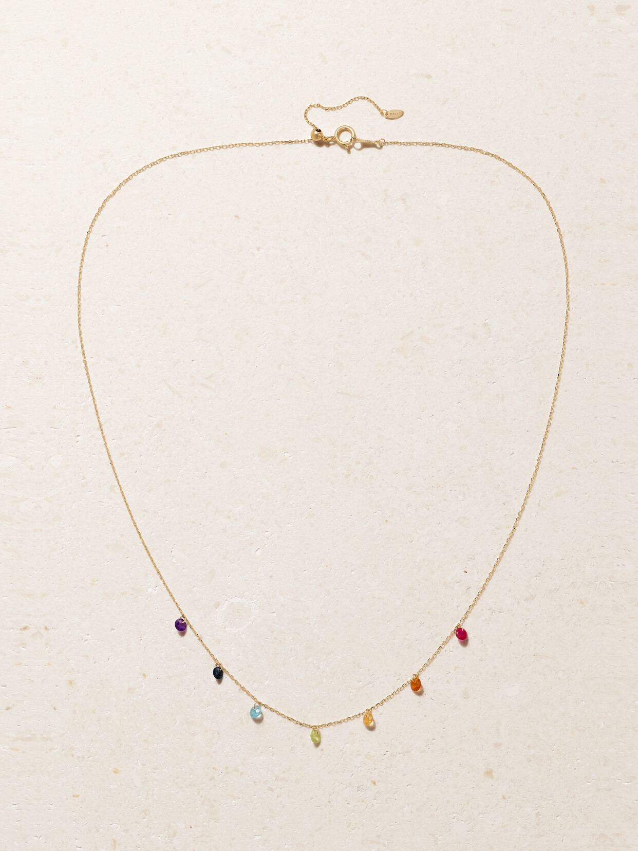 Persée Seven Chakras 18-karat Gold Multi-stone Necklace