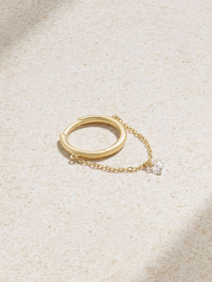 Persée 18-karat Gold Diamond Single Hoop Earring