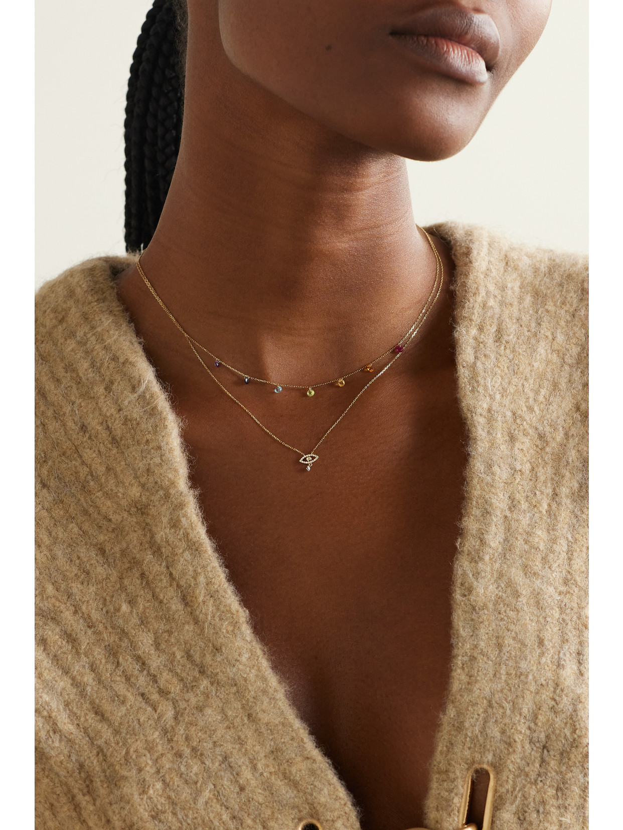 Persée Evil Eye 18-karat Gold Diamond Necklace In Gold