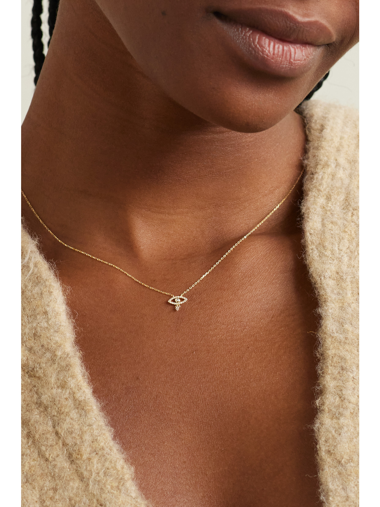 Persée Evil Eye 18-karat Gold Diamond Necklace In Gold