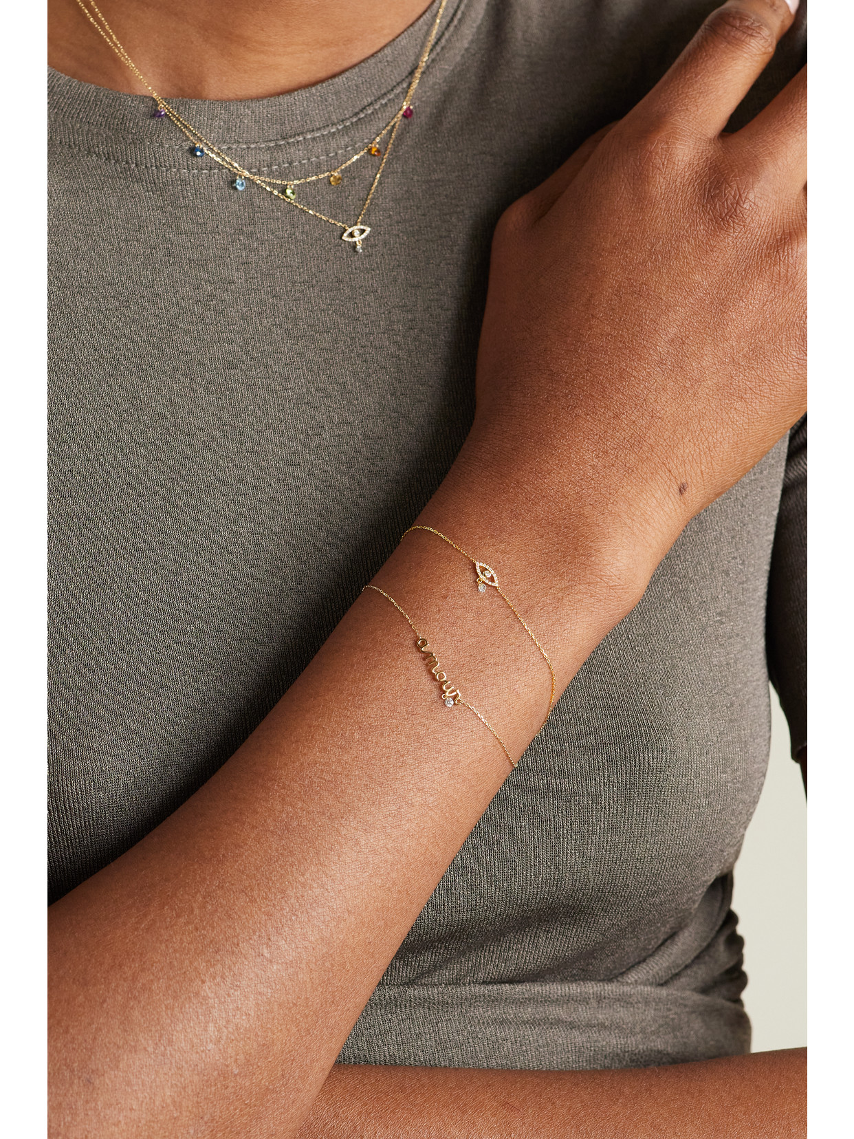 Persée Evil Eye 18-karat Gold Diamond Bracelet In Gold