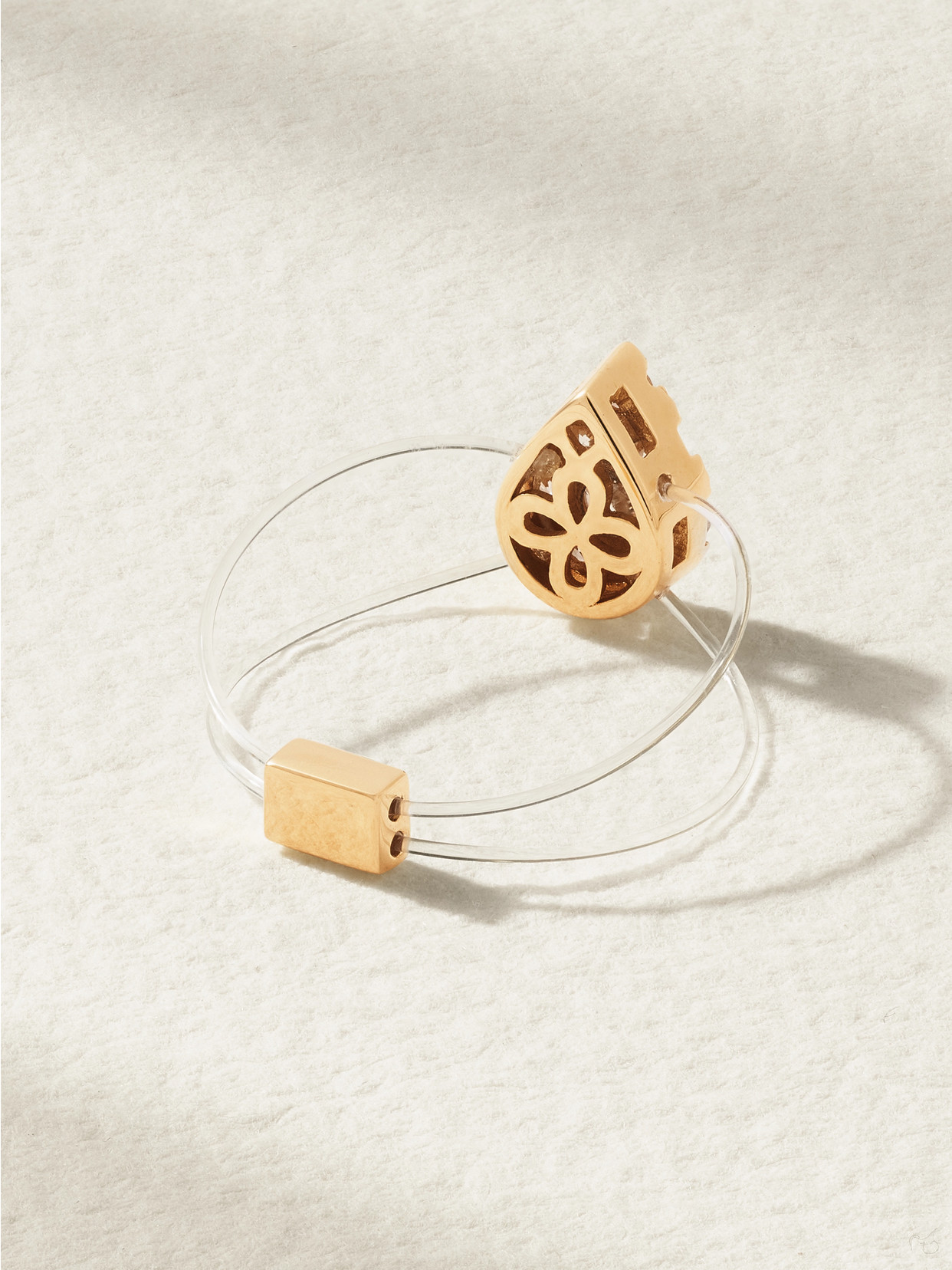 Persée Floating 18-karat Gold, Elastic And Diamond Ring In Gold