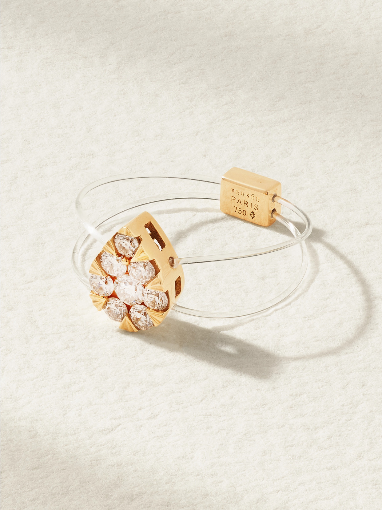 Persée - Floating 18-karat Gold, Elastic And Diamond Ring - 50
