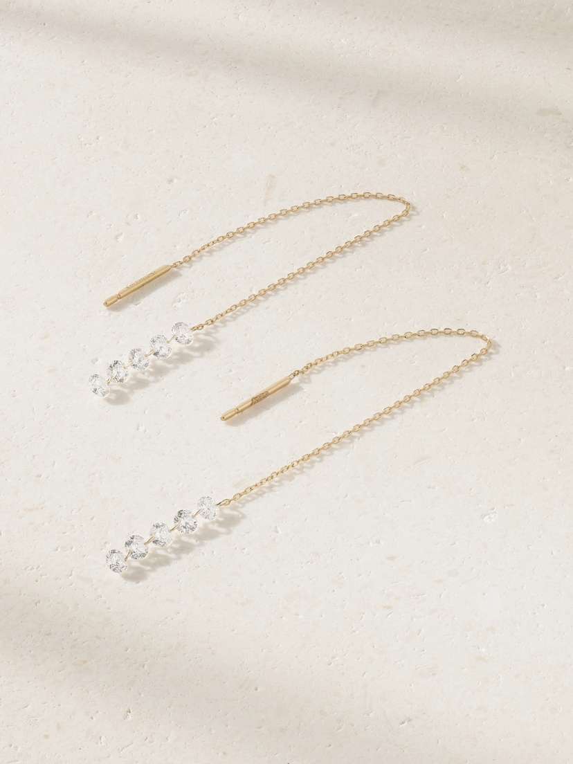 Persée Rivière 18-karat Gold Diamond Earrings