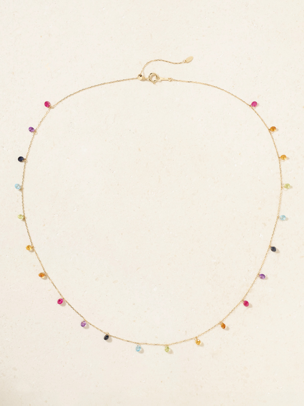 Persée Chakras 18-karat Gold Multi-stone Necklace