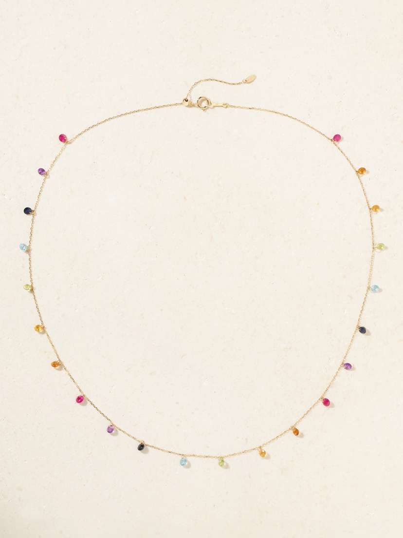 Persée Chakras 18-karat Gold Multi-stone Necklace