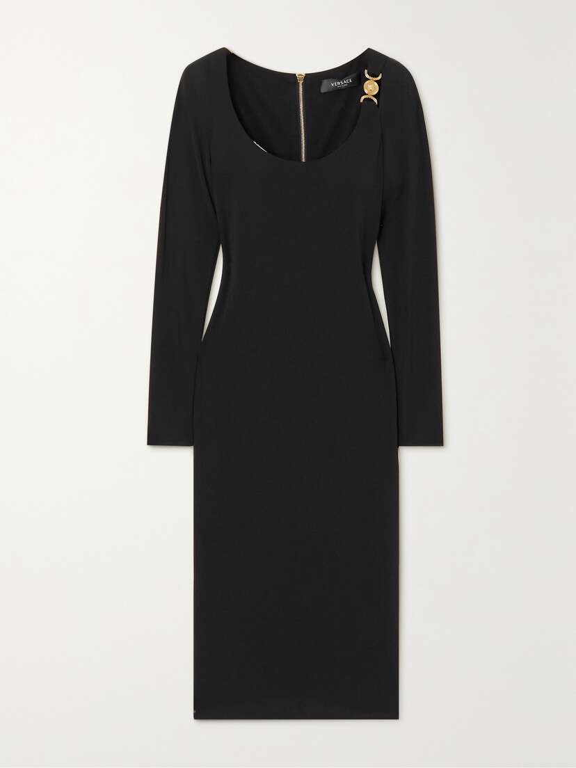 Versace Icons Embellished Stretch-crepe Midi Dress