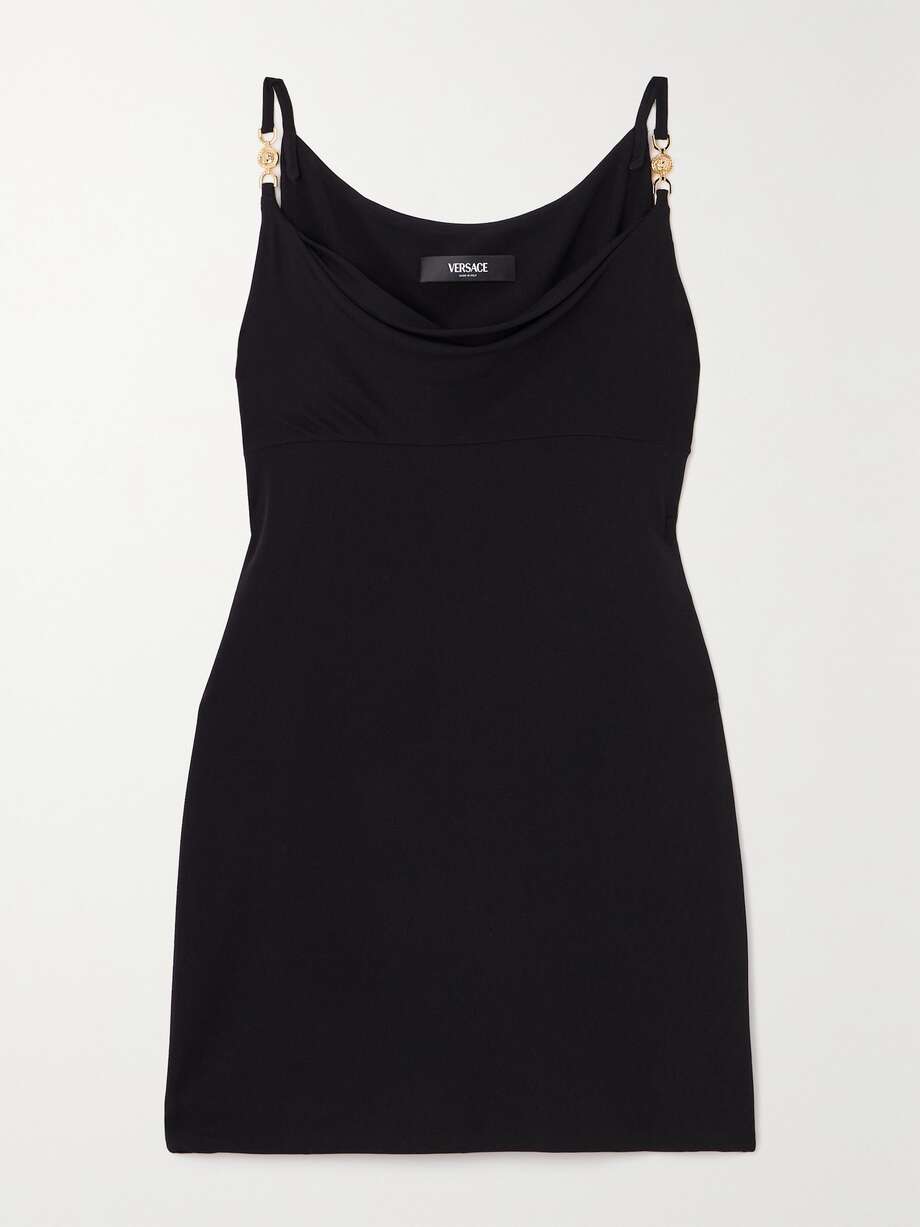 icons draped crystal-embellished jersey mini dress
