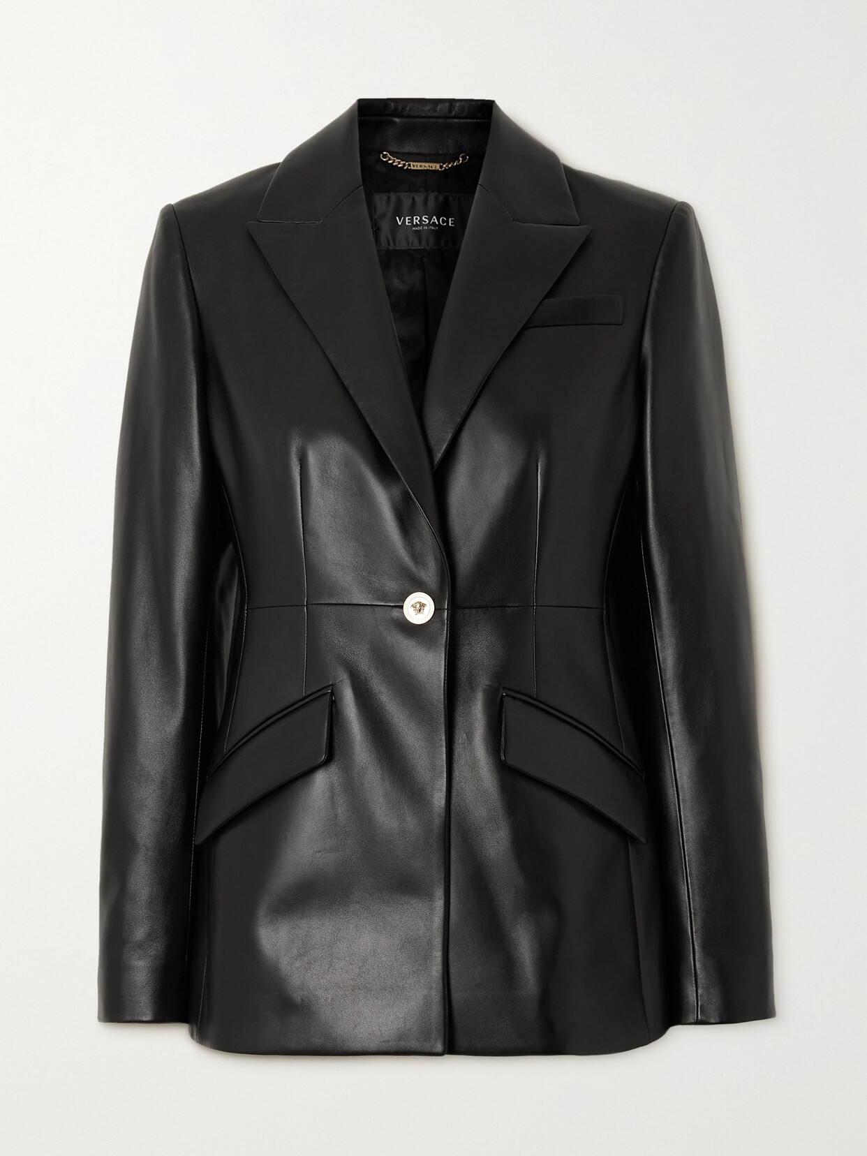 Versace - Icons Leather Blazer - Black