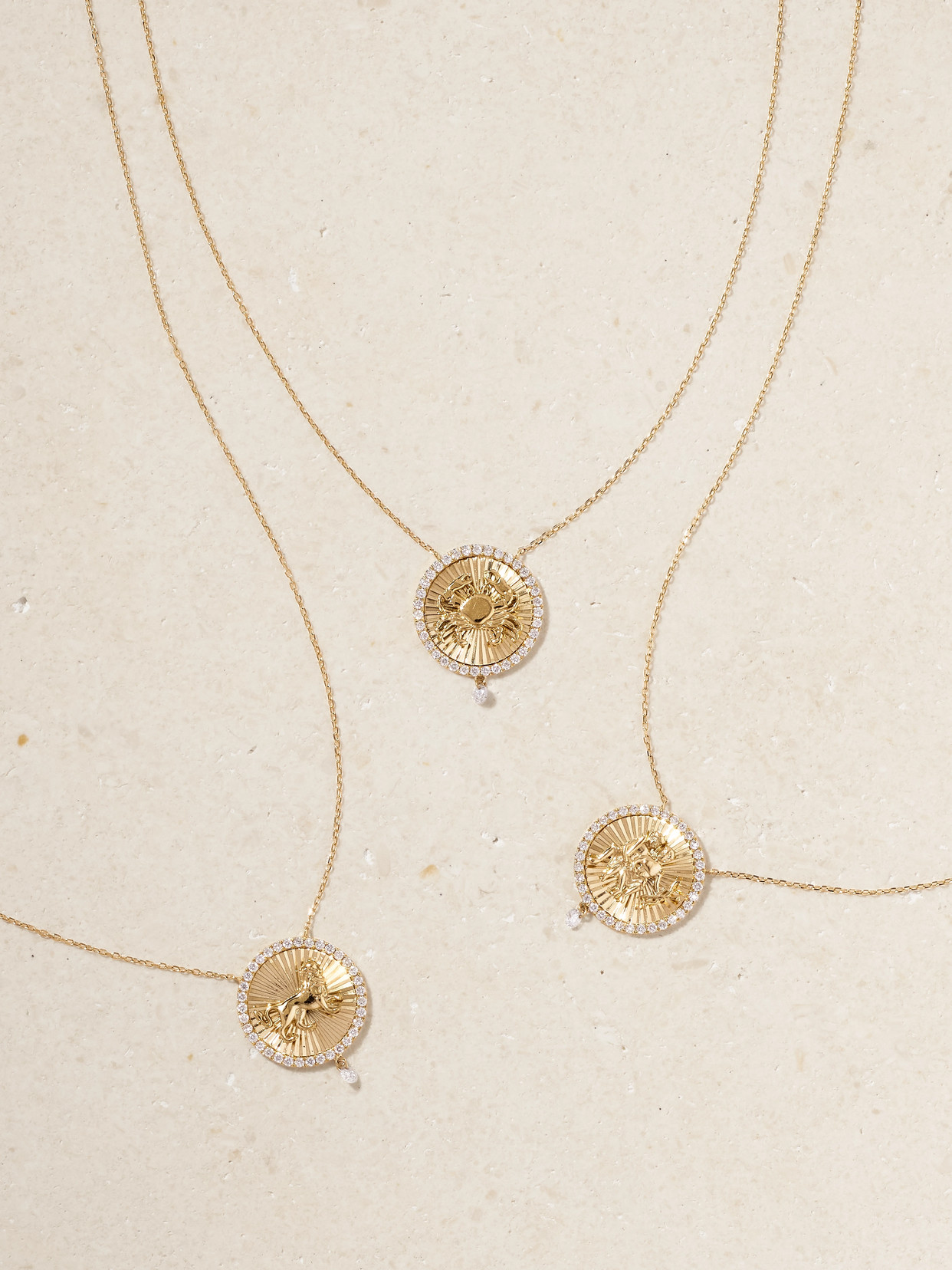 Persée Astrology Libra 18-karat Gold Diamond Necklace