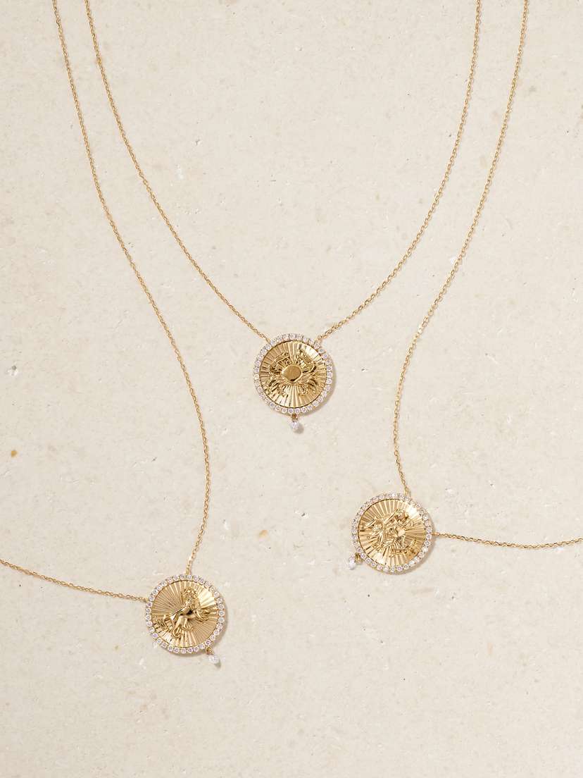 Persée Astrology 18-karat Gold Diamond Necklace