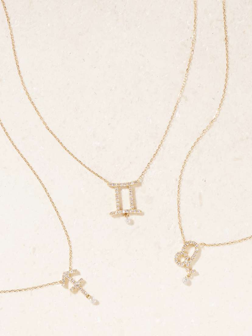 Persée Astrology 18-karat Gold Diamond Necklace