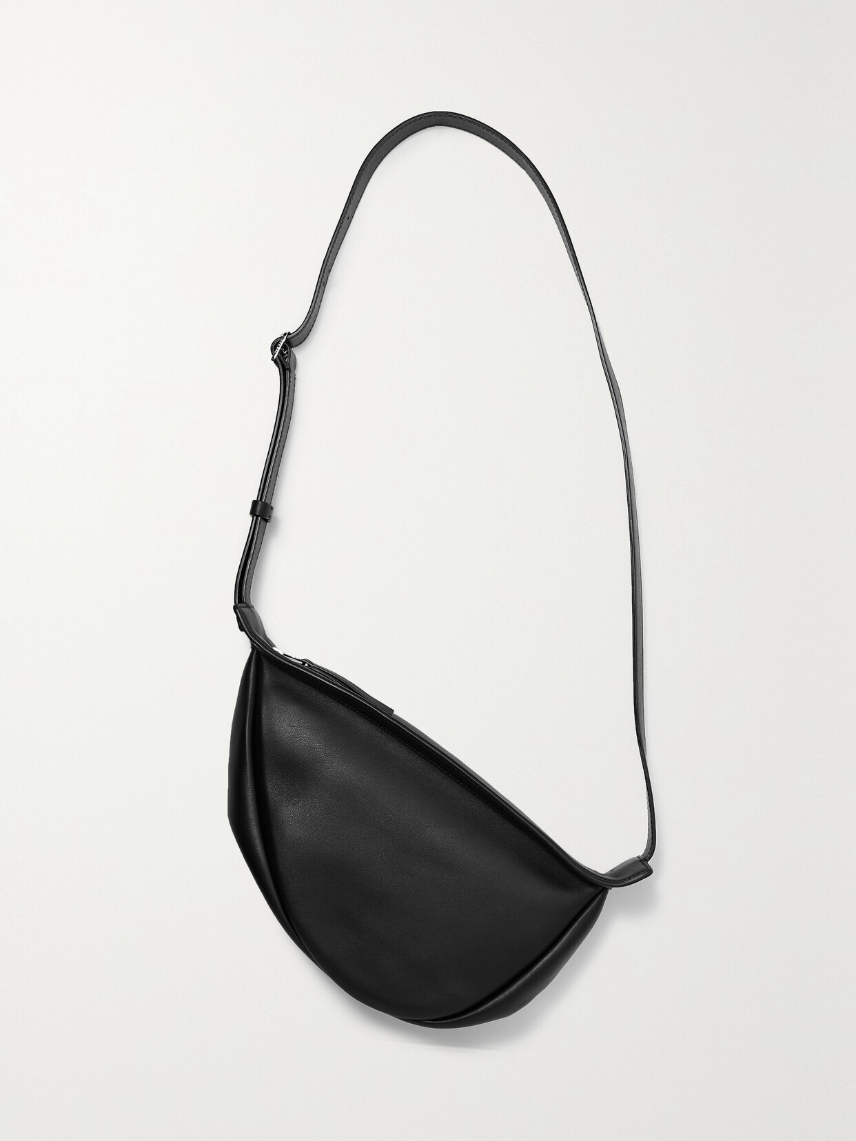 The Row Slouchy Banana Leather Shoulder Bag In Black