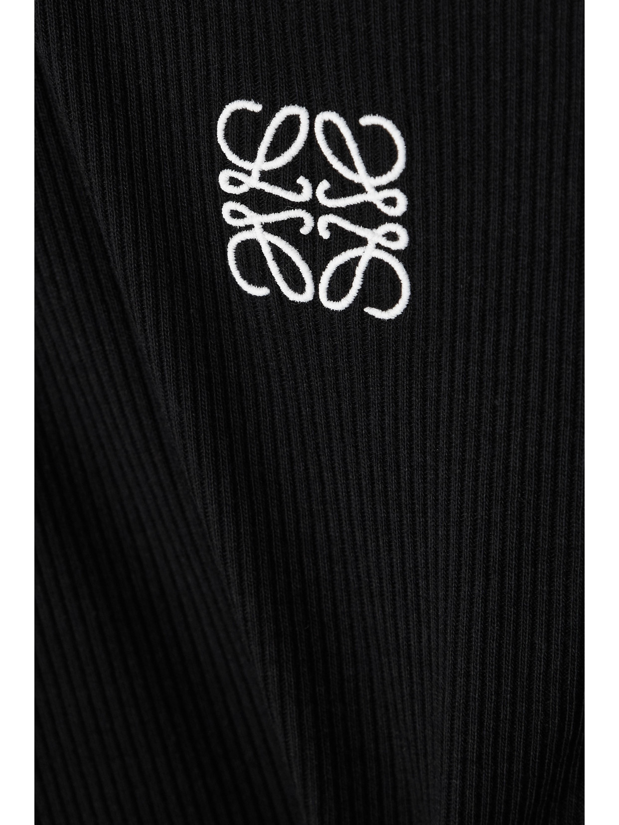 【LOEWE】Anagram embroidered ribbed cotton-jersey midi dress LOEWE Anagram embroidered ribbed cotton-jersey midi dress