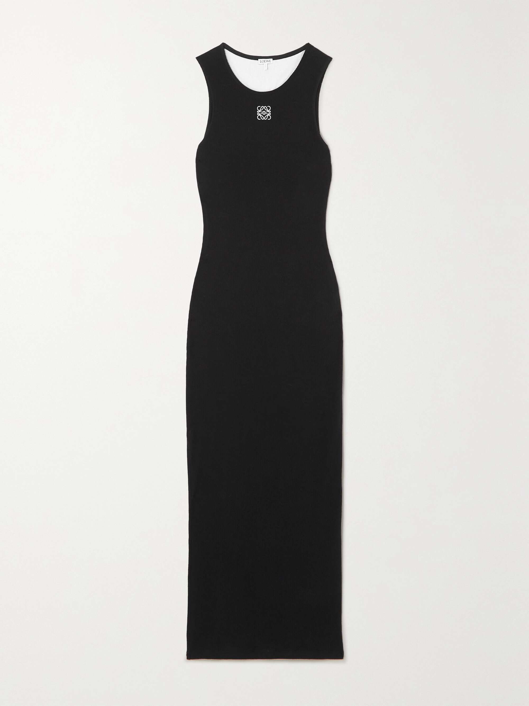 Anagram tank dress in cotton Black - LOEWE