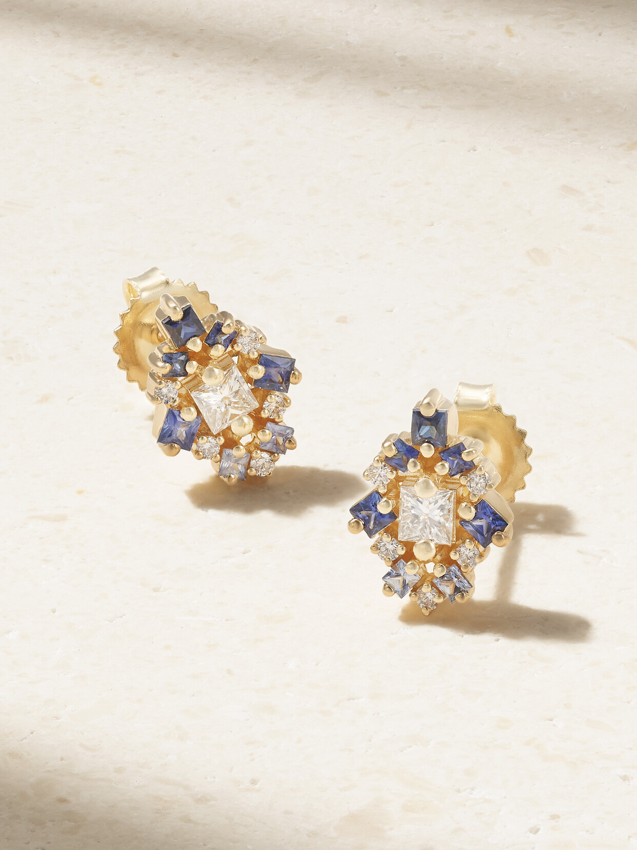 Suzanne Kalan 18-karat Gold, Sapphire And Diamond Earrings