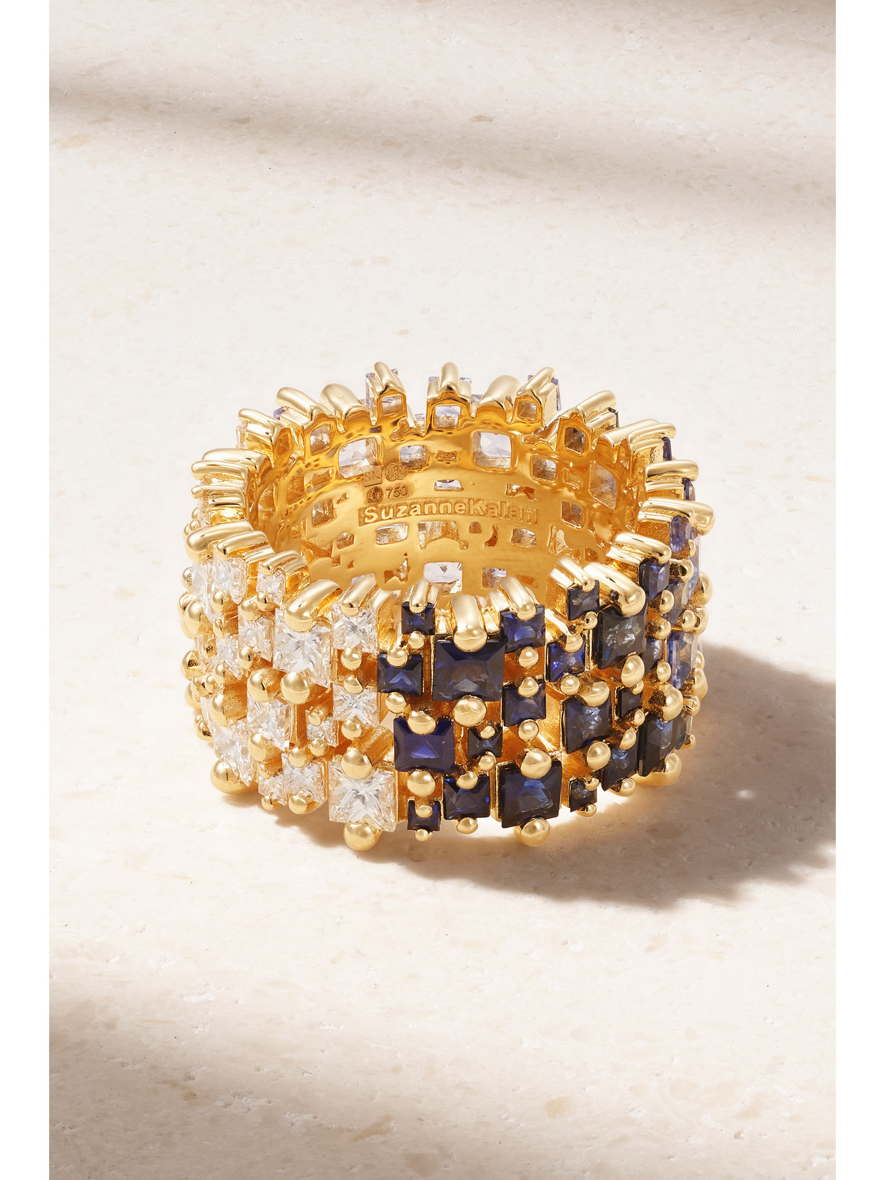 Shop Suzanne Kalan 18-karat Gold, Sapphire And Diamond Ring